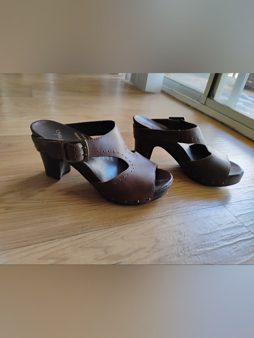 Dansko Brown Leather Studded Clogs Size 37